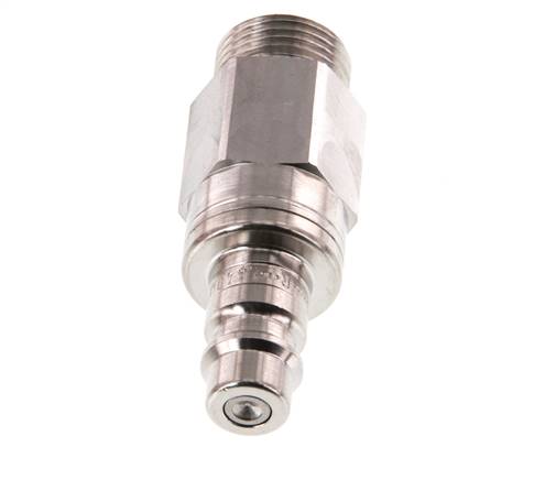 RVS 316L DN 7.2 (Euro) Luchtkoppeling Insteeknippel G 3/8 inch Buitendraad Double Shut-Off