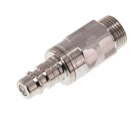 RVS 316L DN 7.2 (Euro) Luchtkoppeling Insteeknippel G 3/8 inch Buitendraad Double Shut-Off