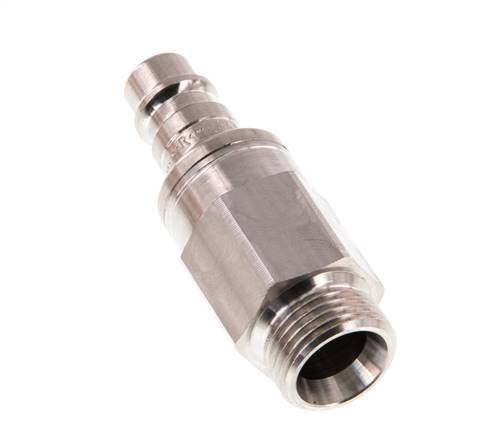 RVS 316L DN 7.2 (Euro) Luchtkoppeling Insteeknippel G 3/8 inch Buitendraad Double Shut-Off