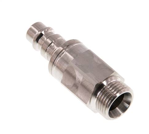 RVS 316L DN 7.2 (Euro) Luchtkoppeling Insteeknippel G 3/8 inch Buitendraad Double Shut-Off
