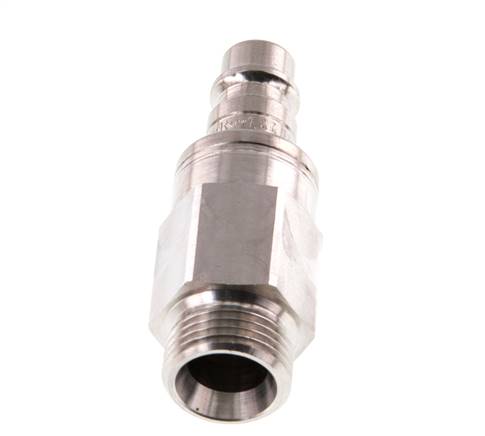 RVS 316L DN 7.2 (Euro) Luchtkoppeling Insteeknippel G 3/8 inch Buitendraad Double Shut-Off