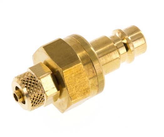 Messing DN 7.2 (Euro) Luchtkoppeling Insteeknippel 4x6 mm Push-On Double Shut-Off