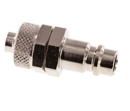 Nickel-plated Brass DN 7.2 (Euro) Air Coupling Plug 8x10 mm Union Nut [2 Pieces]