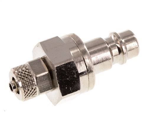 Vernikkeld Messing DN 7.2 (Euro) Luchtkoppeling Insteeknippel 4x6 mm Push-On Double Shut-Off