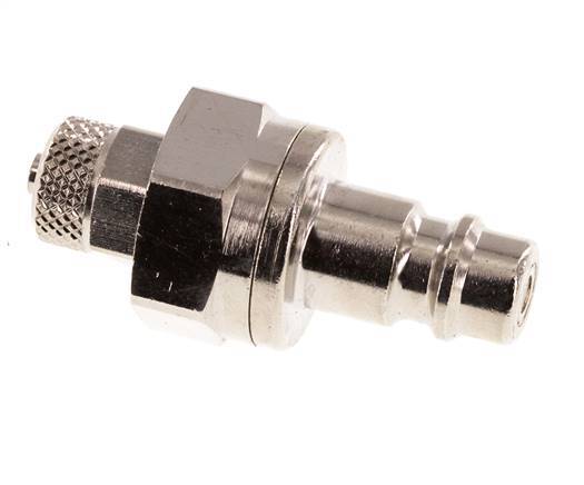 Vernikkeld Messing DN 7.2 (Euro) Luchtkoppeling Insteeknippel 4x6 mm Push-On Double Shut-Off