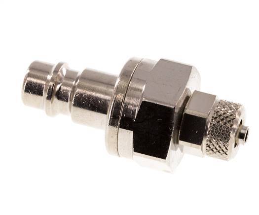 Vernikkeld Messing DN 7.2 (Euro) Luchtkoppeling Insteeknippel 4x6 mm Push-On Double Shut-Off