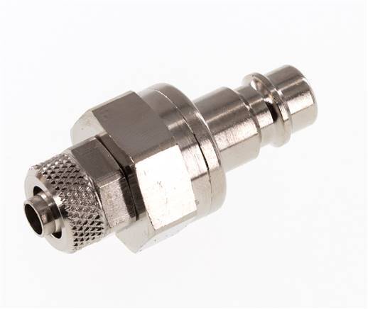 Vernikkeld Messing DN 7.2 (Euro) Luchtkoppeling Insteeknippel 6x8 mm Push-On Double Shut-Off