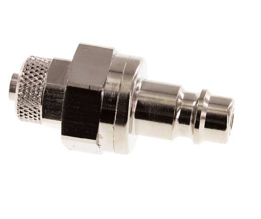Vernikkeld Messing DN 7.2 (Euro) Luchtkoppeling Insteeknippel 6x8 mm Push-On Double Shut-Off