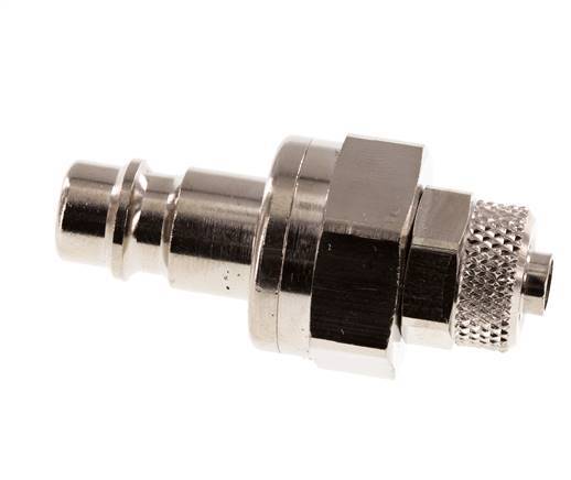 Vernikkeld Messing DN 7.2 (Euro) Luchtkoppeling Insteeknippel 6x8 mm Push-On Double Shut-Off