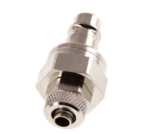 Vernikkeld Messing DN 7.2 (Euro) Luchtkoppeling Insteeknippel 6x8 mm Push-On Double Shut-Off