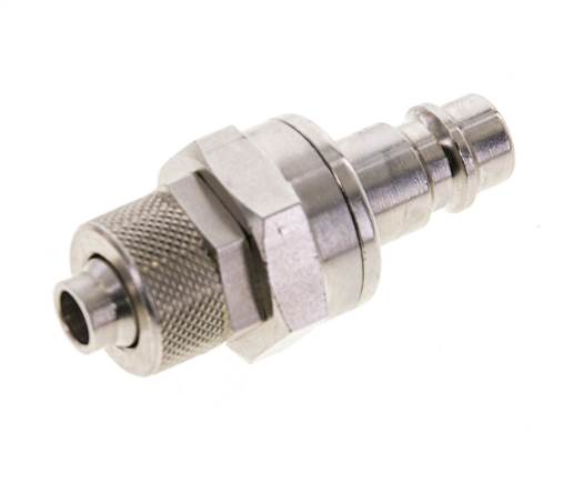 Vernikkeld Messing DN 7.2 (Euro) Luchtkoppeling Insteeknippel 8x10 mm Push-On Double Shut-Off