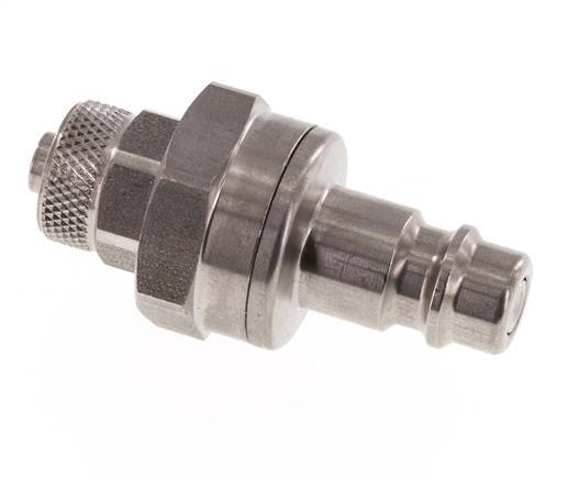 Stainless steel DN 7.2 (Euro) Air Coupling Plug 6x8 mm Union Nut Double Shut-Off