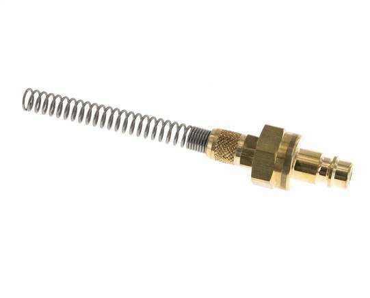 Brass DN 7.2 (Euro) Air Coupling Plug 4x6 mm Union Nut Bend-Protect Double Shut-Off