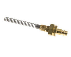 Brass DN 7.2 (Euro) Air Coupling Plug 4x6 mm Union Nut Bend-Protect Double Shut-Off