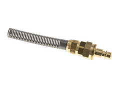 Brass DN 7.2 (Euro) Air Coupling Plug 8x10 mm Union Nut Bend-Protect Double Shut-Off
