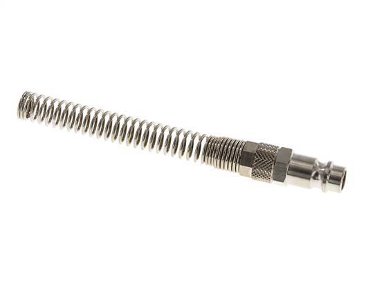 Nickel-plated Brass DN 7.2 (Euro) Air Coupling Plug 6x8 mm Union Nut Bend-Protect