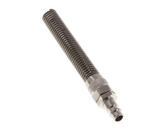 Nickel-plated Brass DN 7.2 (Euro) Air Coupling Plug 9x12 mm Union Nut Bend-Protect