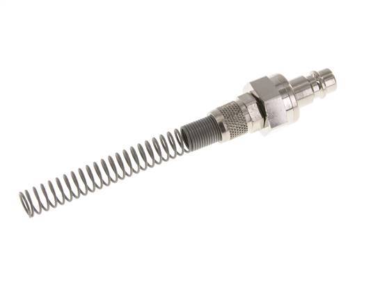 Nickel-plated Brass DN 7.2 (Euro) Air Coupling Plug 6x8 mm Union Nut Bend-Protect Double Shut-Off