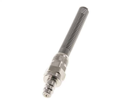 Vernikkeld Messing DN 7.2 (Euro) Luchtkoppeling Insteeknippel 8x10 mm Push-On Buigbescherming Double Shut-Off