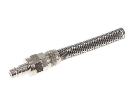 Vernikkeld Messing DN 7.2 (Euro) Luchtkoppeling Insteeknippel 8x10 mm Push-On Buigbescherming Double Shut-Off