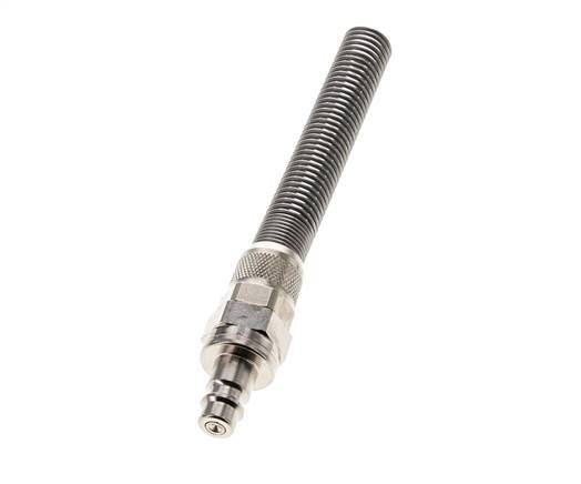 Vernikkeld Messing DN 7.2 (Euro) Luchtkoppeling Insteeknippel 9x12 mm Push-On Buigbescherming Double Shut-Off