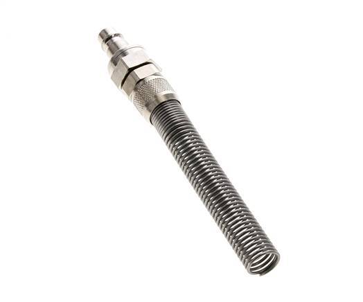 Vernikkeld Messing DN 7.2 (Euro) Luchtkoppeling Insteeknippel 9x12 mm Push-On Buigbescherming Double Shut-Off