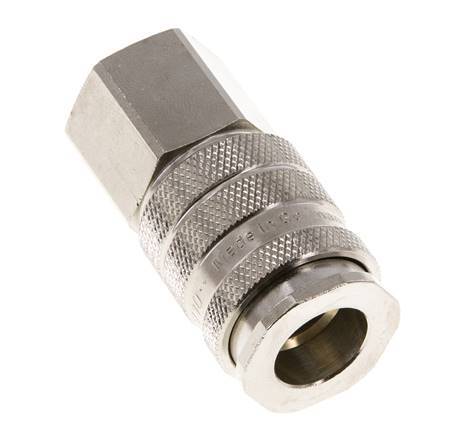 Nickel-plated Brass DN 10 Air Coupling Socket G 1/4 inch Female Double Shut-Off