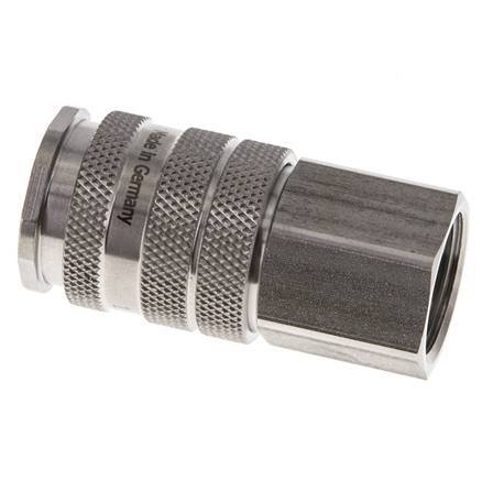 RVS DN 10 Luchtkoppeling Snelkoppeling G 1/2 inch Binnendraad Double Shut-Off