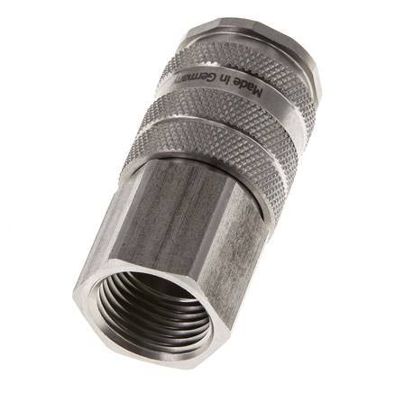 RVS DN 10 Luchtkoppeling Snelkoppeling G 1/2 inch Binnendraad Double Shut-Off