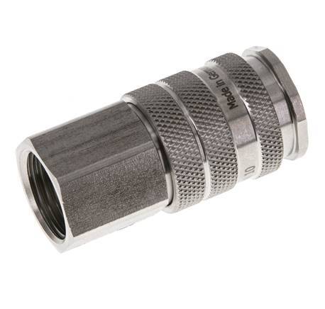 RVS DN 10 Luchtkoppeling Snelkoppeling G 1/2 inch Binnendraad Double Shut-Off