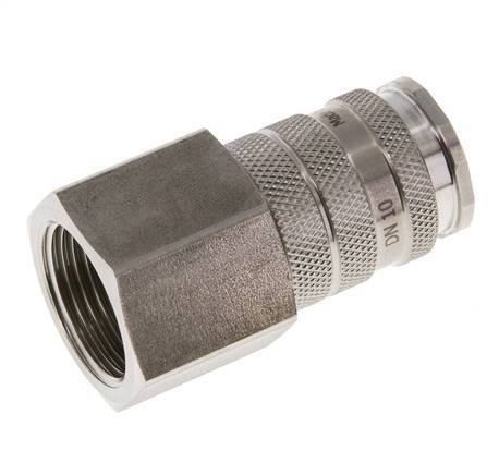 RVS DN 10 Luchtkoppeling Snelkoppeling G 3/4 inch Binnendraad Double Shut-Off