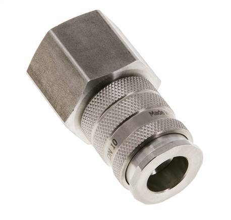 RVS DN 10 Luchtkoppeling Snelkoppeling G 3/4 inch Binnendraad Double Shut-Off