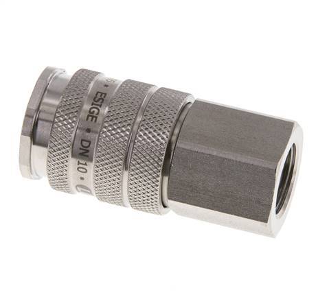 RVS DN 10 Luchtkoppeling Snelkoppeling G 3/8 inch Binnendraad Double Shut-Off