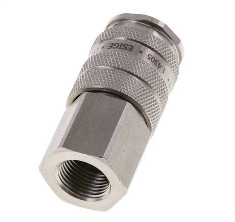RVS DN 10 Luchtkoppeling Snelkoppeling G 3/8 inch Binnendraad Double Shut-Off