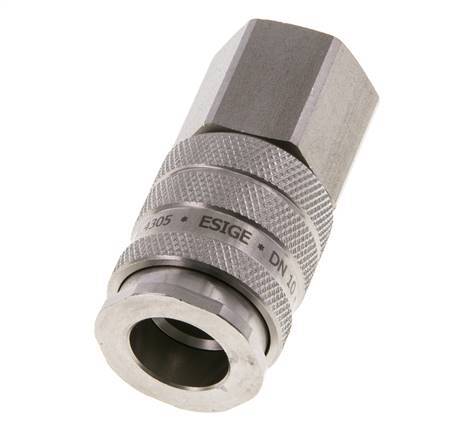 RVS DN 10 Luchtkoppeling Snelkoppeling G 3/8 inch Binnendraad Double Shut-Off