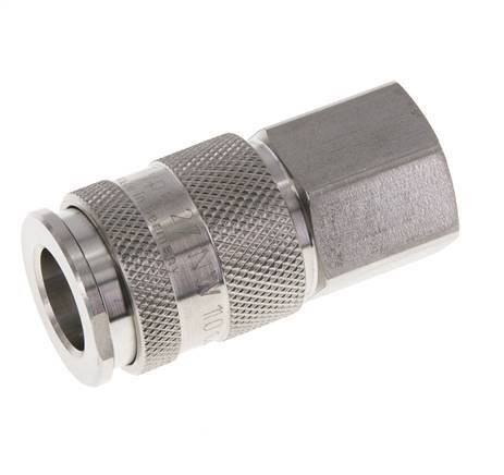 RVS 316L DN 10 Luchtkoppeling Snelkoppeling G 3/8 inch Binnendraad Double Shut-Off