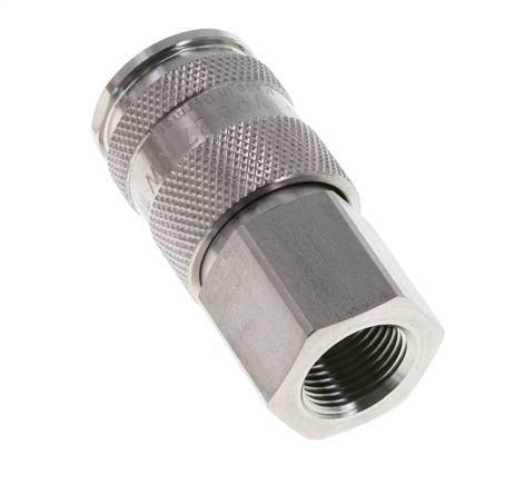 RVS 316L DN 10 Luchtkoppeling Snelkoppeling G 3/8 inch Binnendraad Double Shut-Off