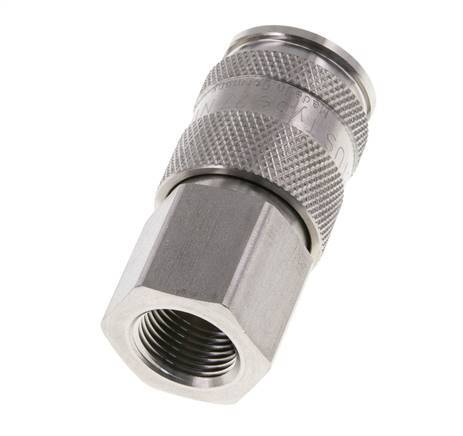 RVS 316L DN 10 Luchtkoppeling Snelkoppeling G 3/8 inch Binnendraad Double Shut-Off
