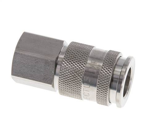 RVS 316L DN 10 Luchtkoppeling Snelkoppeling G 3/8 inch Binnendraad Double Shut-Off