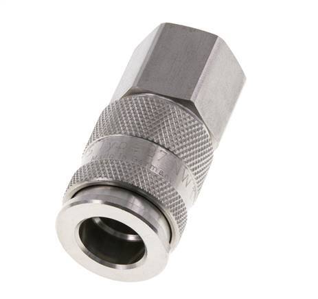 RVS 316L DN 10 Luchtkoppeling Snelkoppeling G 3/8 inch Binnendraad Double Shut-Off