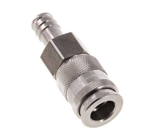 RVS DN 10 Luchtkoppeling Snelkoppeling 13 mm Slangpilaar Double Shut-Off