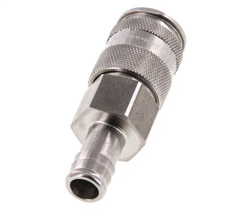 RVS DN 10 Luchtkoppeling Snelkoppeling 13 mm Slangpilaar Double Shut-Off
