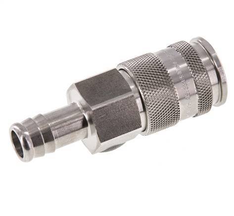RVS DN 10 Luchtkoppeling Snelkoppeling 13 mm Slangpilaar Double Shut-Off