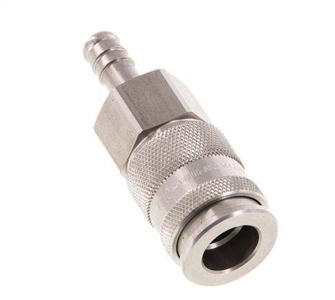 RVS DN 10 Luchtkoppeling Snelkoppeling 9 mm Slangpilaar Double Shut-Off