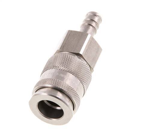 RVS DN 10 Luchtkoppeling Snelkoppeling 9 mm Slangpilaar Double Shut-Off