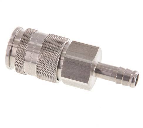 RVS DN 10 Luchtkoppeling Snelkoppeling 9 mm Slangpilaar Double Shut-Off