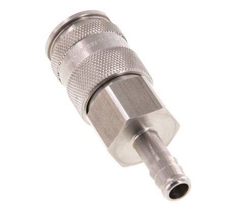 RVS DN 10 Luchtkoppeling Snelkoppeling 9 mm Slangpilaar Double Shut-Off