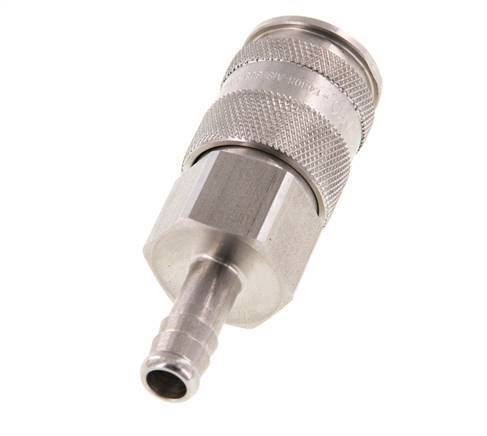 RVS DN 10 Luchtkoppeling Snelkoppeling 9 mm Slangpilaar Double Shut-Off