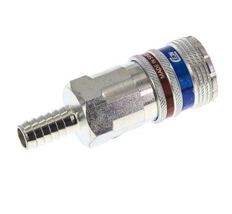 Steel/brass DN 10.4 Safety Air Coupling Socket 10 mm Hose Pillar