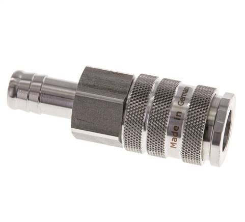 RVS 316L DN 10 Luchtkoppeling Snelkoppeling 19 mm Slangpilaar